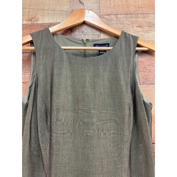 Ann Taylor Womens Sleeveless Sheath Dress Size 6 Green - Picture 2 of 8
